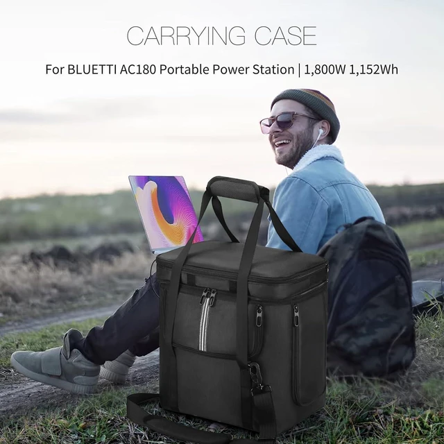 Alt view image 2 of 7 - Soft Carrying Bag Compatible with BLUETTI AC180 Portable Power Station, Travel Storage Case Cover for Power Supply, Charging Cable and Accessories