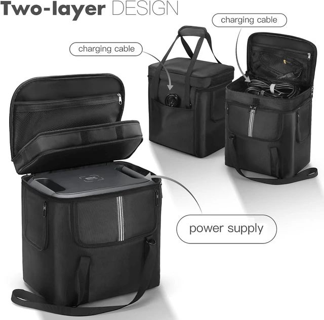 Alt view image 3 of 7 - Soft Carrying Bag Compatible with BLUETTI AC180 Portable Power Station, Travel Storage Case Cover for Power Supply, Charging Cable and Accessories