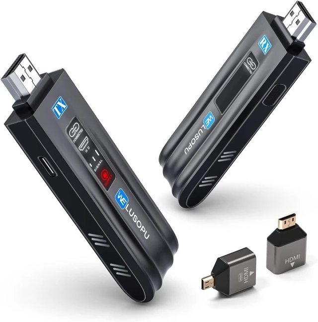 Main image of Wireless HDMI Transmitter and Receiver with LED Display, HDMI Wireless Extender 1080P@60Hz, 2.4/5G, 165FT Range for Laptop PC Camcorder TV Box to TV Monitor Projector for Home Church Office