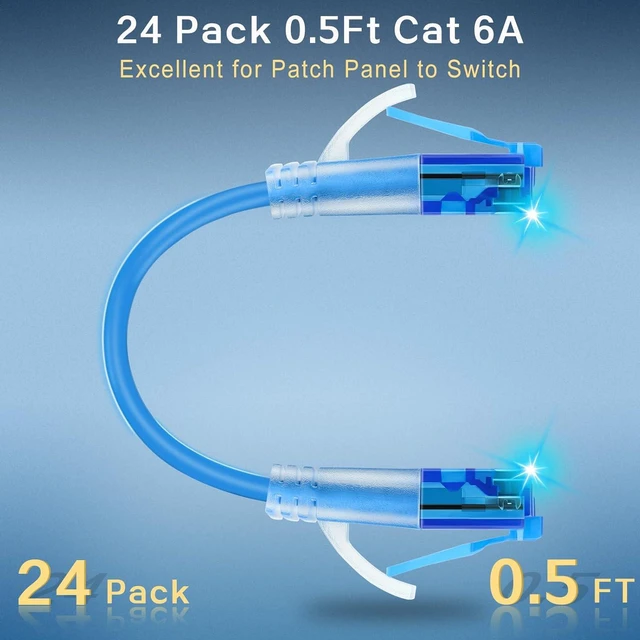Alt view image 2 of 7 - Cat 6a Ethernet Cable 3 ft (24-Pack) - Cat6a Patch Cable
