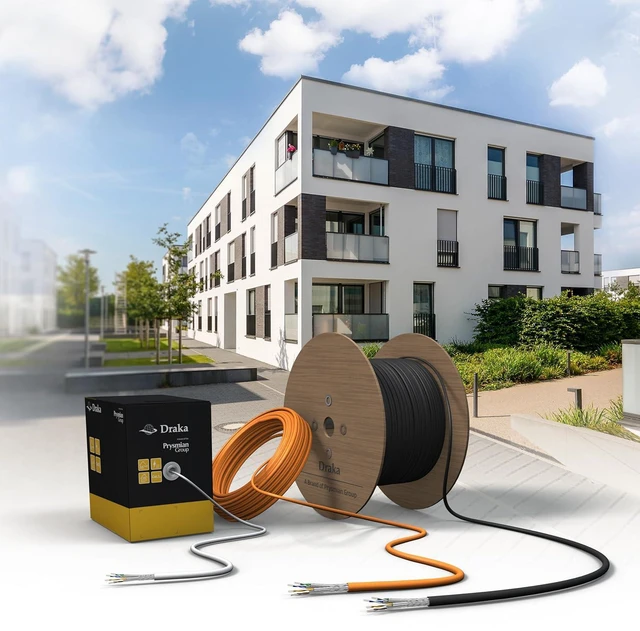 Alt view image 7 of 7 - Draka Installation Cable UC900 HS23, Cat 7, S/FTP, PiMF, Orange, 100 m Ring
