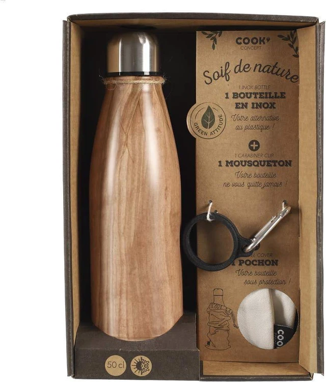 Alt view image 3 of 6 - Cook Concept Isothermal Bottle Set Stainless Steel with Floral Design