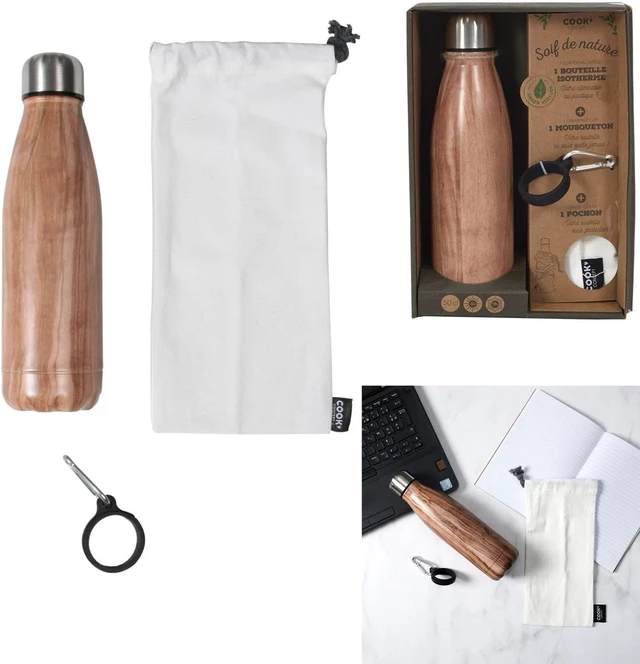 Alt view image 5 of 6 - Cook Concept Isothermal Bottle Set Stainless Steel with Floral Design