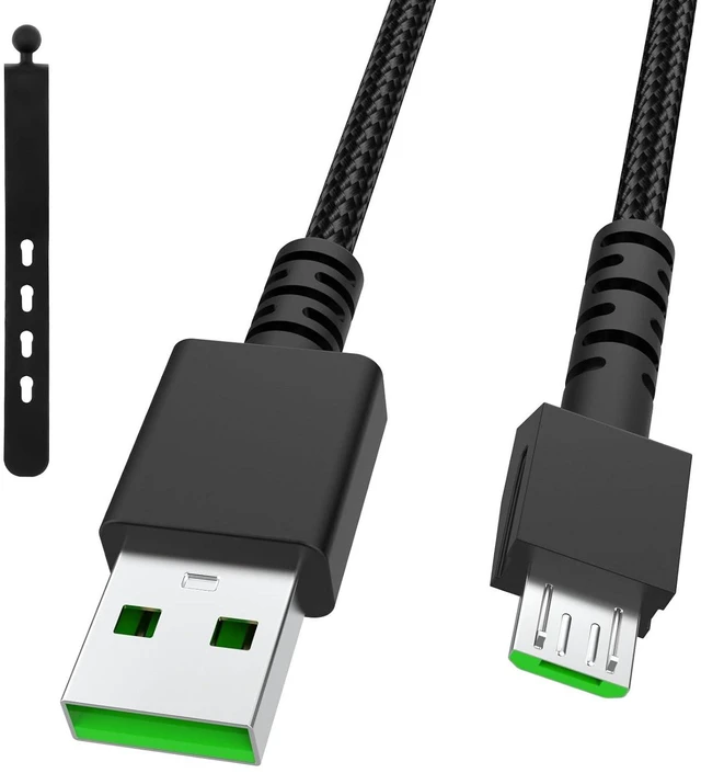 Main image of Micro USB Mouse Charging Cable Compatible with Razer Naga Pro 20000 DPI, Viper Ultimate, DeathAdder V2 Pro,Basilisk Ultimate Mouse 5.9Ft/1.8m