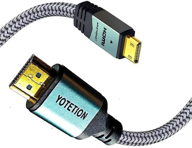 Main image of Mini HDMI to HDMI 45FT Cable, (4K 60Hz) High Speed HDMI to Mini HDMI Male Bidirectional 2.0 Cable for HDTV, Tablet, Camera & Camcorder (Aluminum Case, Braided Mesh)