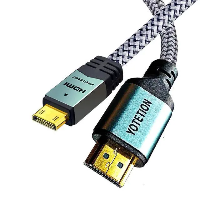 Alt view image 6 of 7 - Mini HDMI to HDMI 45FT Cable, (4K 60Hz) High Speed HDMI to Mini HDMI Male Bidirectional 2.0 Cable for HDTV, Tablet, Camera & Camcorder (Aluminum Case, Braided Mesh)