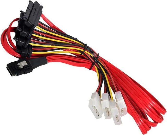 Alt view image 4 of 4 - NFHK LSI / 3Ware Molex Mini SAS SFF-8087 to SFF-8482 and Power x4 SAS Cable