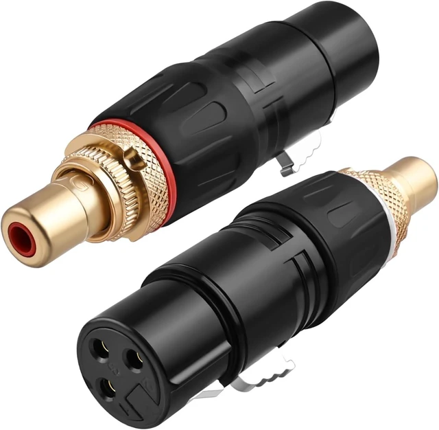 Main image of RCA to XLR Adapter, 24K Gold Plated Connectors 2-Pack