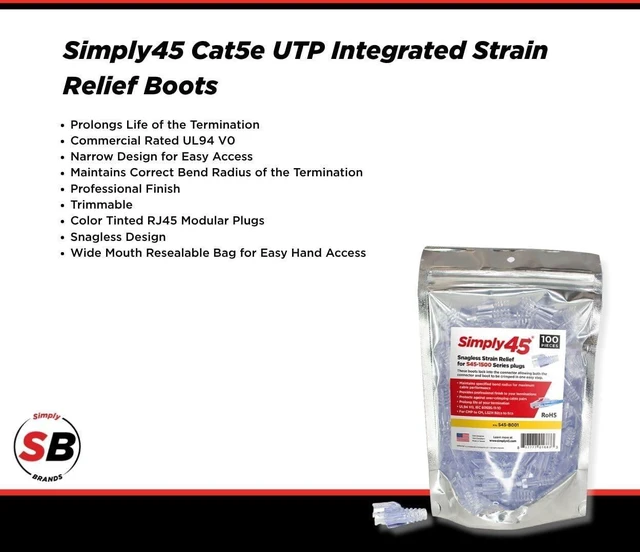 Alt view image 2 of 6 - SIMPLY45 SNAGLESS Boot Strain Relief 100 Pieces