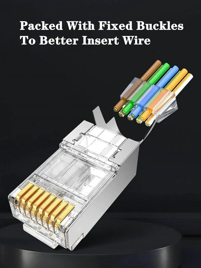 Alt view image 5 of 7 - 50-Pack Cat7 Cat6A RJ45 Pass Through Connectors Shielded (Cat7 Cat6A Ends/ RJ45 Modular Plugs) 50PCS Strain Relief Boots
