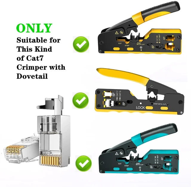 Alt view image 7 of 7 - 50-Pack Cat7 Cat6A RJ45 Pass Through Connectors Shielded (Cat7 Cat6A Ends/ RJ45 Modular Plugs) 50PCS Strain Relief Boots