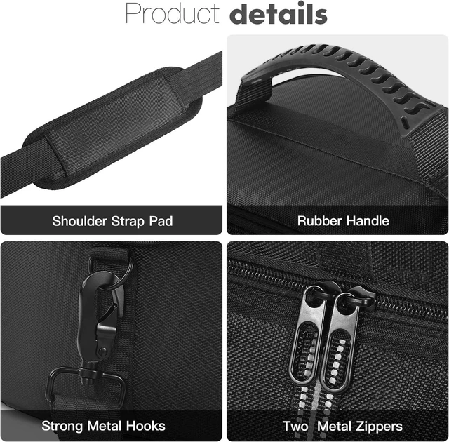 Alt view image 5 of 7 - Carrying Case Compatible with BLUETTI Elite 30 V2 Portable Power Station 600W 288Wh, Storage Bag with Pocket for Cables and Side Openings for Quick-Access and Effective Ventilation