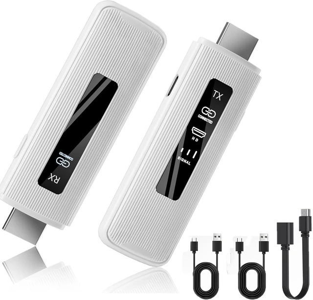 Main image of Wireless HD Transmitter and Receiver,Plug & Play Wireless Transmission 2.4/5GHz Dual-Band Extender with LED Display Screen for Streaming Video from PC/Laptop/TV to Projector/HDTV