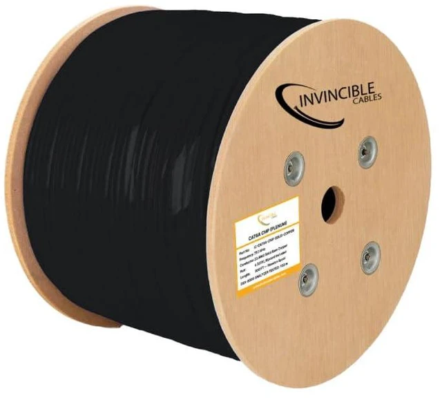 Main image of Cat6A Plenum Cable 1000ft | 0.57mm 100% Pure Copper, 750MHz 23AWG UTP | DSX-8000 Analyzer Tested Up to 100m | 10Gb, PoE++ | Industrys Most Certified Cable (Black)