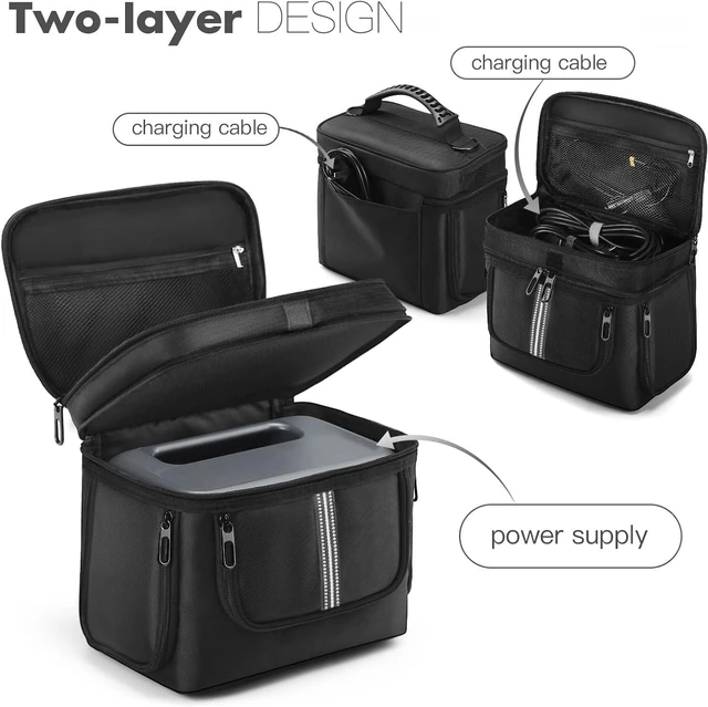 Alt view image 3 of 7 - Travel Bag Carrying Storage Case Compatible with BLUETTI AC2A Portable Power Station, Carrying Storage Case for Outdoor Charger and Accessories