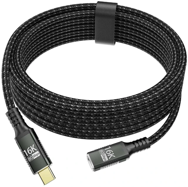 Main image of USB c Cable Extension Long 2M/6.6FT Compatible with Thunderbolt 5 Extension Cable,USB c Extender 80gbps 240W,USB c Male to Female 16K/8K@60Hz Video for Monitor,Thunderbolt 4,USB 5/4 for Type c.