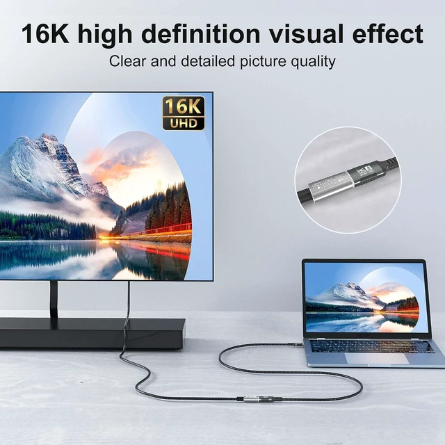 Alt view image 3 of 7 - USB c Cable Extension Long 2M/6.6FT Compatible with Thunderbolt 5 Extension Cable,USB c Extender 80gbps 240W,USB c Male to Female 16K/8K@60Hz Video for Monitor,Thunderbolt 4,USB 5/4 for Type c.