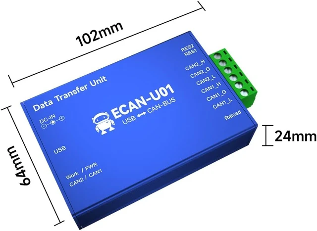 Alt view image 2 of 6 - CAN to USB Protocol Converter ECAN-U01 CAN2.0 USB2.0 CANBUS 2-Way Transparent Transmission Communication Transceiver Relay CAN Commissioning Interface