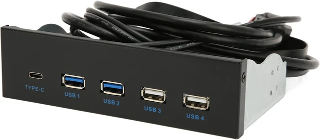 Alt view image 3 of 7 - 5.25 Inch Media Dashboard Multifunctional Dashboard Media Front Panel Audio with USB 3.0 USB 2.0 Ports Type C 10Gbps High Speed for 7 8 10 11 Front Audio with Du