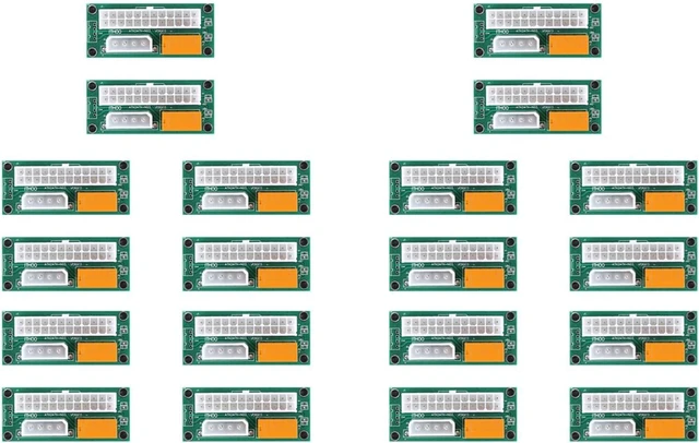 Main image of 20 Pack Dual PSU Multiple Power Supply Adapter,Add2Psu ATX 24 Pin to 4Pin Connector for BTC Miner