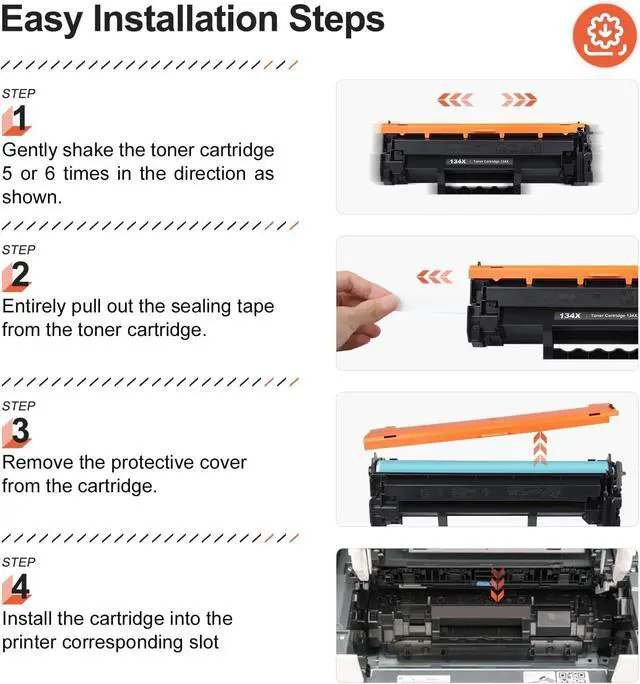 Alt view image 5 of 5 - 134X Toner Cartridge MFP M234dw Printer Toner Replacement for HP 134X W1340X 134A High Yield Black Toner for HP LaserJet M209 M209dw,MFP M234dw M234sdw M234sdn Printer(with Chip,2 Black