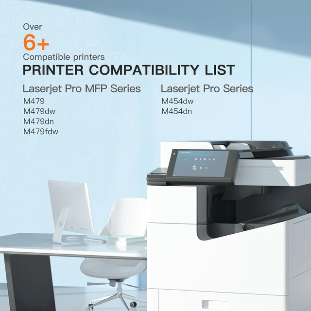 Alt view image 2 of 6 - (Newest Chip) 414A Toner Cartridges (W2022A) 4 Pack Compatible Replacement for HP 414A 414X M479fdn M454dn W2020A for HP Color LaserJet Pro MFP M479fdw M454dw Printer High Capacity (BK/C/M/Y)