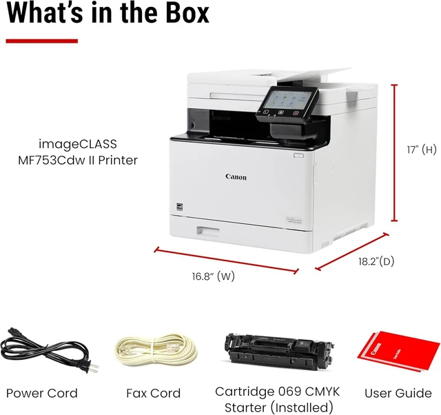 Alt view image 7 of 7 - Canon Color imageCLASS MF753Cdw II - All in One, Wireless Laser Printer