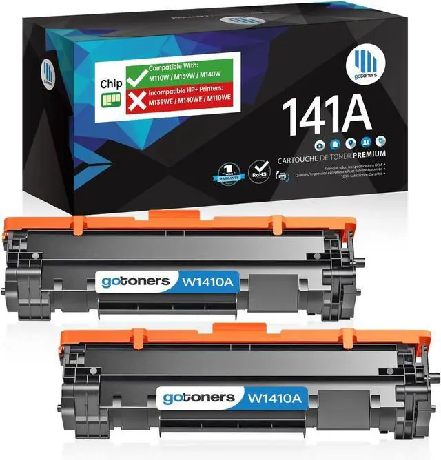 Main image of Gotoners 141A Toner Cartridge Compatible for HP 141A 141X W1410A W1410X 2 Black with Chip use with HP LaserJet M110w MFP M139w M140w Printer Ink (Do not Work with HP + or E Series Printers)