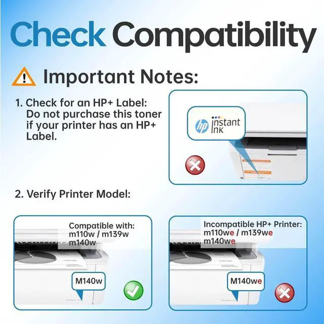 Alt view image 2 of 7 - Gotoners 141A Toner Cartridge Compatible for HP 141A 141X W1410A W1410X 2 Black with Chip use with HP LaserJet M110w MFP M139w M140w Printer Ink (Do not Work with HP + or E Series Printers)