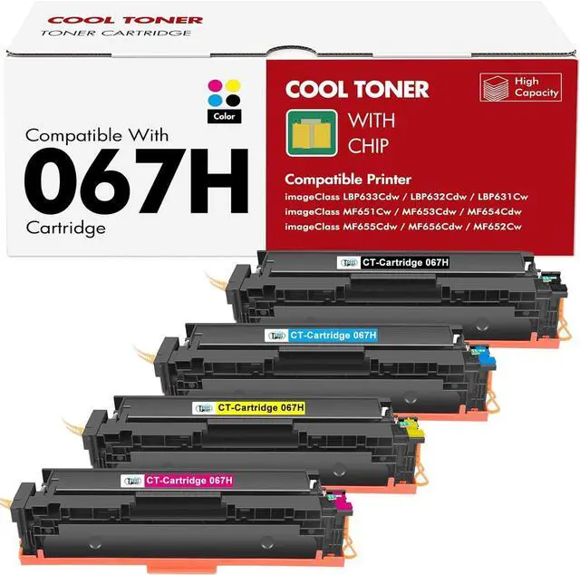 Main image of 067H 067 Toner Cartridge Set MF654CDW Compatible Replacement for Canon Color ImageCLASS MF656CDW MF655CDW MF653CDW LBP632CDW LBP633CDW Printer 4 Pack High Yield Ink (Black Cyan Yellow Magenta)