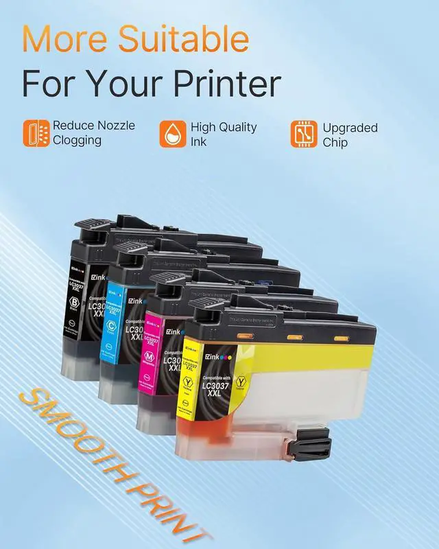Alt view image 4 of 7 - E-Z Ink LC3037XXL Replacement for Brother LC3037 XXL LC3039 Ink Cartridges Super High Yield to Use with Brother MFC-J5845DW MFC-J5845DW XL MFC-J5945DW MFC-J6545DW MFC-J6545DW XL MFC-J6945DW (4 Pack)