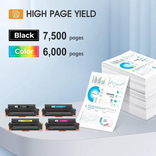 Alt view image 3 of 7 - 414X Toner Cartridges 4 Pack High Yield for HP 414A 414 W2020X MFP M479fdw