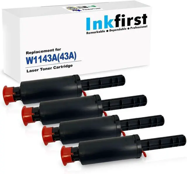 Main image of 4 Inkfirst Compatible Neverstop Toner Reload Kits Replacement for HP W1143A 43A Neverstop Laser MFP 1200n MFP 1202nw MFP 1202w 1000n 1001nw