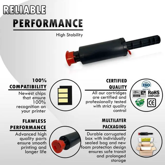 Alt view image 2 of 7 - 4 Inkfirst Compatible Neverstop Toner Reload Kits Replacement for HP W1143A 43A Neverstop Laser MFP 1200n MFP 1202nw MFP 1202w 1000n 1001nw