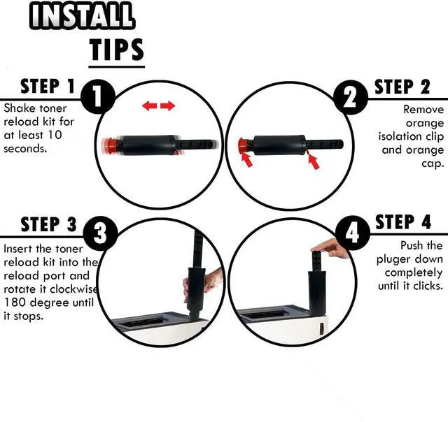 Alt view image 5 of 7 - 4 Inkfirst Compatible Neverstop Toner Reload Kits Replacement for HP W1143A 43A Neverstop Laser MFP 1200n MFP 1202nw MFP 1202w 1000n 1001nw