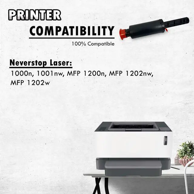Alt view image 6 of 7 - 4 Inkfirst Compatible Neverstop Toner Reload Kits Replacement for HP W1143A 43A Neverstop Laser MFP 1200n MFP 1202nw MFP 1202w 1000n 1001nw