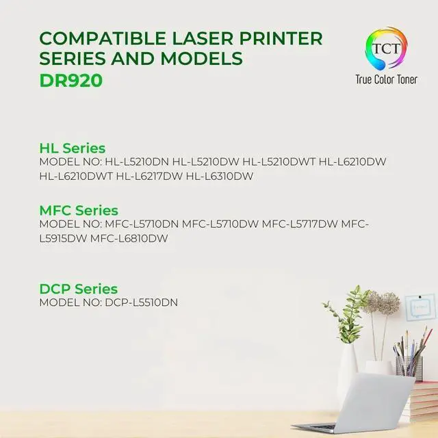 Alt view image 2 of 7 - TCT DR920 Drum Unit - Compatible Replacement for Brother Printers, High Yield 45,000 Pages