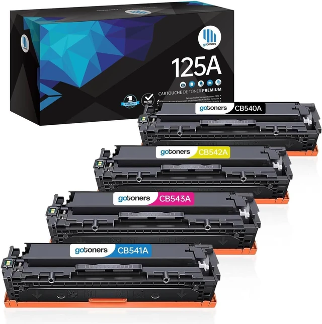 Main image of Gotoners Compatible Toner 125A CB540A CB541A CB542A CB543A for Color LaserJet CP1215 cp1518n cp1518ni cp1518 cm1312 (4 Pack)