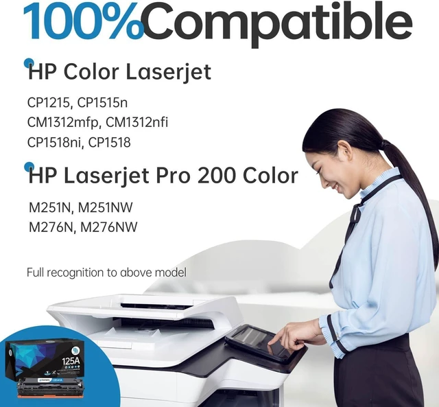 Alt view image 2 of 6 - Gotoners Compatible Toner 125A CB540A CB541A CB542A CB543A for Color LaserJet CP1215 cp1518n cp1518ni cp1518 cm1312 (4 Pack)