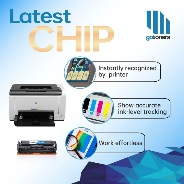 Alt view image 3 of 6 - Gotoners Compatible Toner 125A CB540A CB541A CB542A CB543A for Color LaserJet CP1215 cp1518n cp1518ni cp1518 cm1312 (4 Pack)
