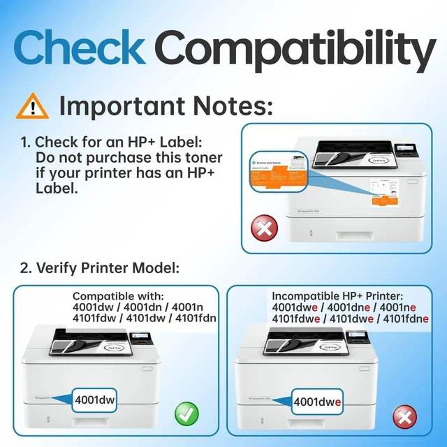Alt view image 2 of 7 - (New CHIP) Gotoners 148A Compatible Toner for HP 148A W1480A 148X W1480X, Work with HP Laserjet Pro 4001dw 4001dn 4001n MFP 4101fdw 4101dw 4101fdn Printer Ink (2 Pack)