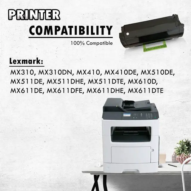 Alt view image 6 of 7 - Inkfirst Compatible Toner Cartridge MX310 60F1H00 Replacement for Lexmark MX310 MX610D MX611DE MX611DFE MX611DHE MX611DTE MX310 MX310DN MX410 MX410DE MX510DE MX511DE MX511DHE MX511DTE