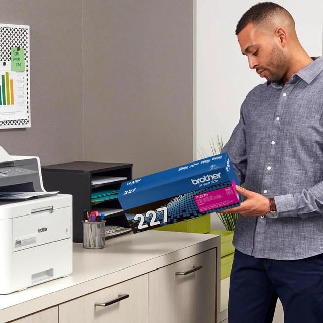 Alt view image 4 of 7 - Brother Original TN227M High-Yield Magenta Toner Cartridge, Higher Yield for Value, Toner Replacement cartridges, Toner for Brother Laser Printers HL-L3210CW, MFC-L3710CW, MFC-L3750CDW, and More