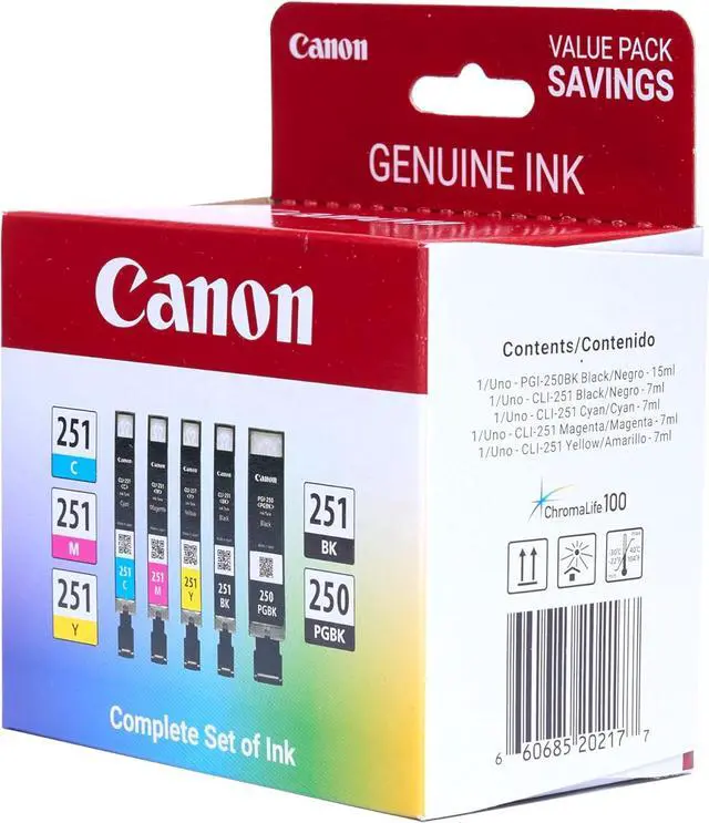 Alt view image 2 of 7 - Canon PGI-250/ CLI-251 5 Color Amazon Pack