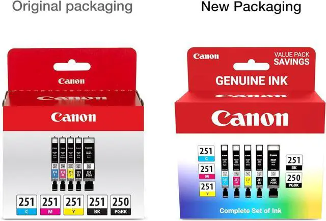Alt view image 3 of 7 - Canon PGI-250/ CLI-251 5 Color Amazon Pack