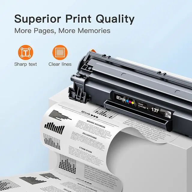 Alt view image 4 of 7 - E-Z Ink 137 Black Compatible Toner Cartridge Replacement for Canon 137 CRG 137 CRG137 9435B001AA to use with ImageClass D570 MF236n MF216N MF227dw MF247dw MF212w MF217w MF244dw Printer (Black, 4 Pack)