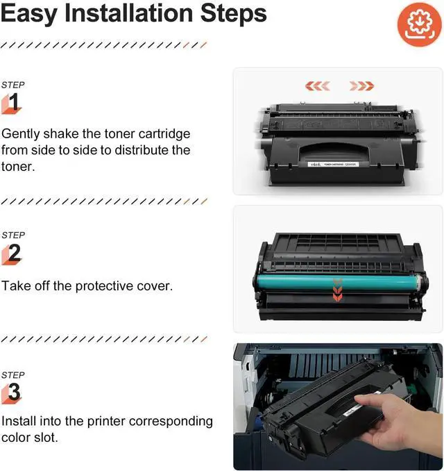 Alt view image 6 of 7 - V4INK Compatible Toner Cartridge Replacement for HP 49X Q5949X HP 53X 7553X (Black, 2-Pack), for use in HP Laserjet P2010 P2014 P2015 P2015d P2015dn P2015n P2015x M2727MFP M2727nf MFP Printer
