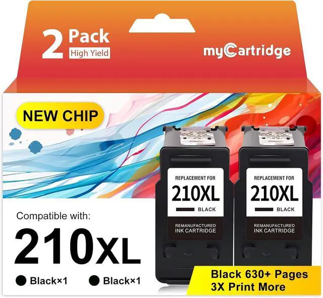 Main image of myCartridge 210XL Black Remanufactured Ink Cartridge Replacement for Canon PIXMA MP490 MP495 MP250 Printer 210XL Ink (2 Pack)