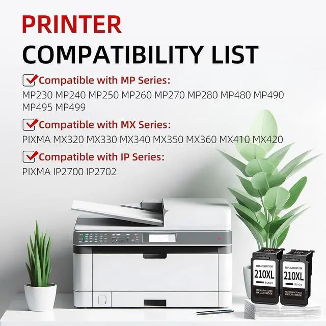 Alt view image 2 of 7 - myCartridge 210XL Black Remanufactured Ink Cartridge Replacement for Canon PIXMA MP490 MP495 MP250 Printer 210XL Ink (2 Pack)