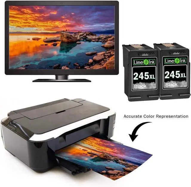 Alt view image 4 of 7 - Limeink Remanufactured Ink Cartridges Replacement for PG-245XL High Yield for Pixma iP2820 MG2420 MG2520 MG2920 MG2924 MG2922 MX492 Shows Accurate Ink Level (2 Black)